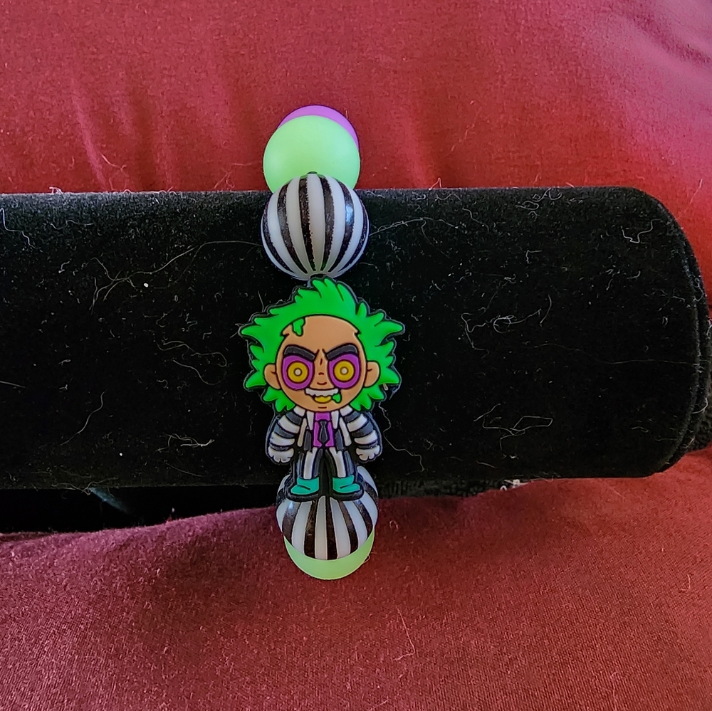 Green and Black Beetlejuice Bracelet